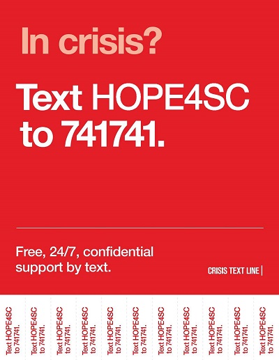 Crisis Text Line Flyer graphic