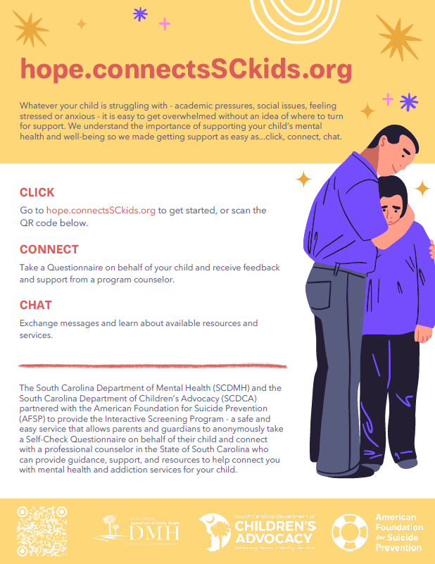 Hope Connects SC Kids Flyer graphic